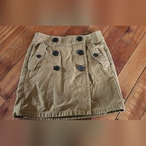 Khaki Button-Front Women's Skirt